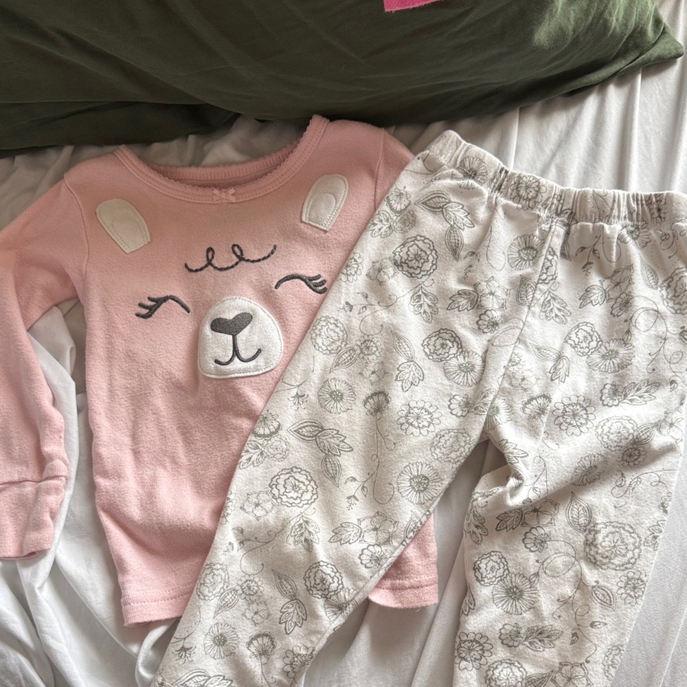 Adorable Pink Bear Kids Pajamas Set